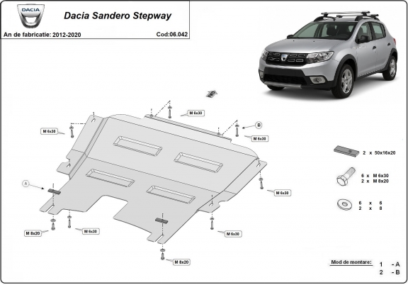 Kryt pod motor Dacia Sandero Stepway