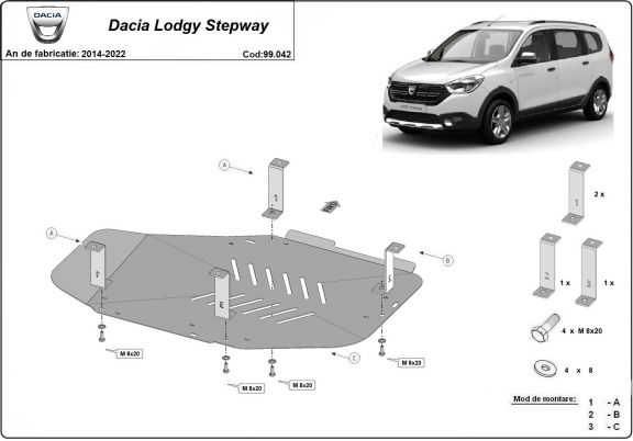 Kryt pod nádrž Dacia Lodgy Stepway