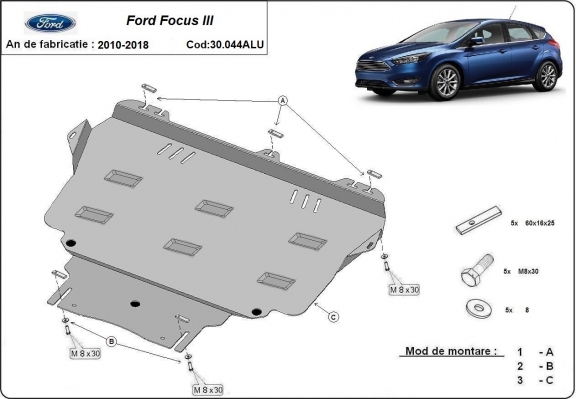 Hliníkový kryt pod motor Ford Focus