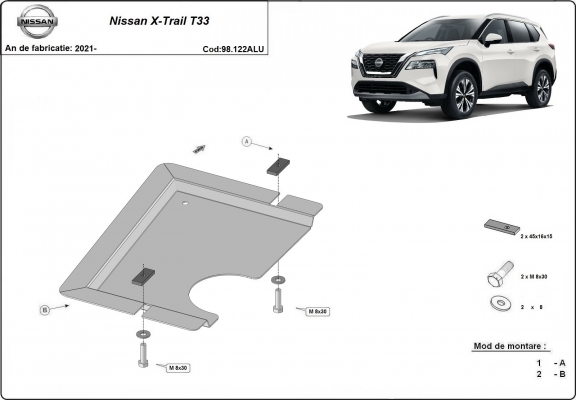 Hliníkový kryt pod diferenciál Nissan X-Trail T33