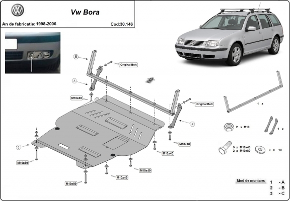 Kryt pod motor VW Bora