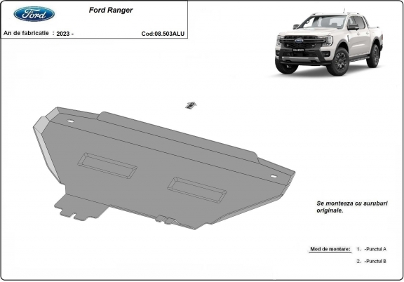 Hliníkový kryt pod chladič Ford Ranger