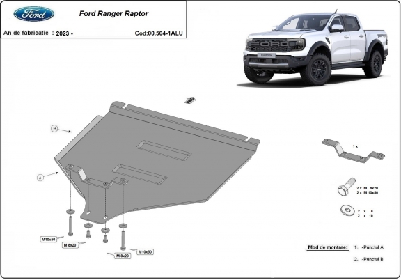 Hliník kryt pod převodovka Ford Ranger Raptor