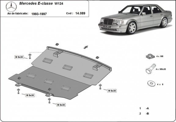 Kryt pod motor Volvo  Mercedes E-Classe W124 