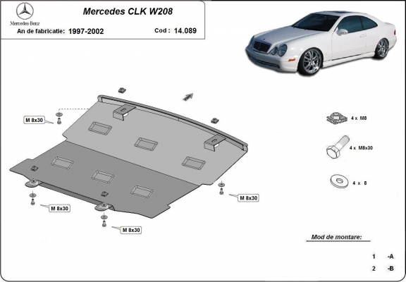 Kryt pod motor Volvo  Mercedes CLK W208