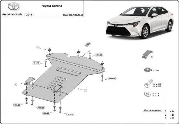 Hliníkový kryt / zámek katalyzátoru pro Toyota Corolla