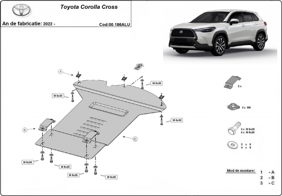 Hliníkový kryt / zámek katalyzátoru pro Toyota Corolla Cross