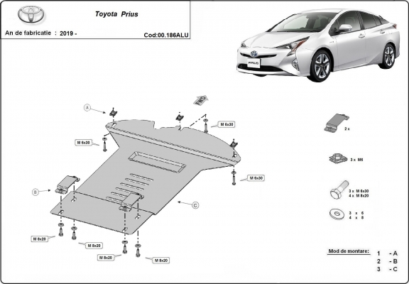 Hliníkový kryt / zámek katalyzátoru pro Toyota Prius