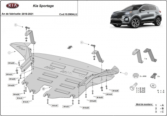 Hliníkový kryt pod motor Kia Sportage