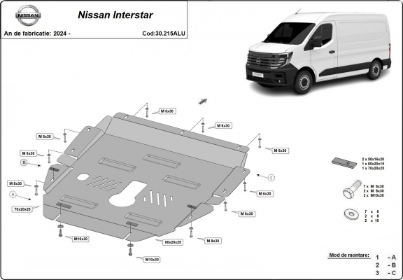 Hliníkový kryt pod motor Nissan Interstar