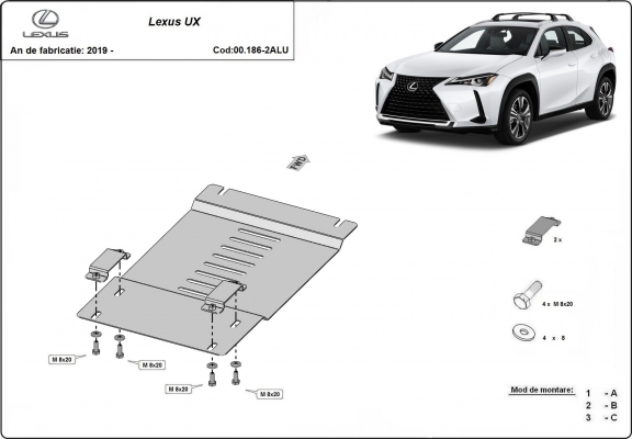 Hliníkový kryt / zámek katalyzátoru pro Lexus UX