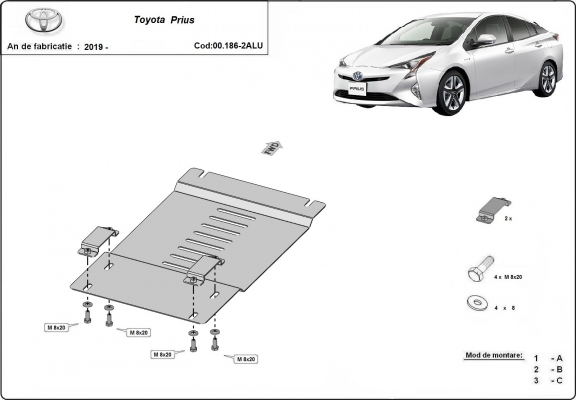 Hliníkový kryt / zámek katalyzátoru pro Toyota Prius
