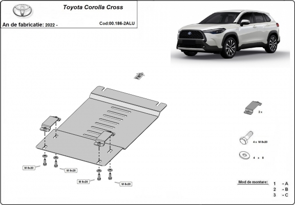 Hliníkový kryt / zámek katalyzátoru pro Toyota Corolla Cross