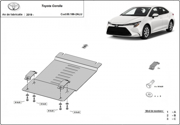 Hliníkový kryt / zámek katalyzátoru pro Toyota Corolla