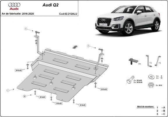 Hliníkový kryt pod motor Audi Q2