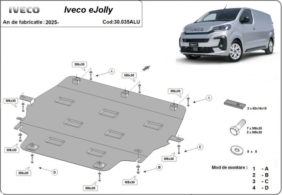 Hliníkový kryt pod motor Iveco eJolly