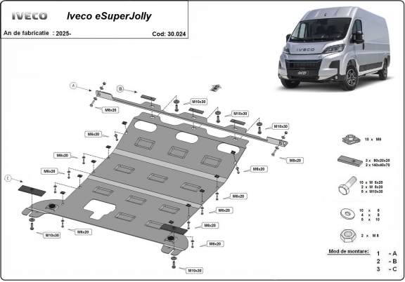 Kryt pod motor Iveco eSuperJolly