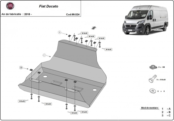 Kryt pod nádrž Fiat Ducato