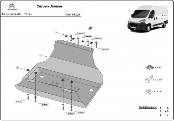 Kryt pod nádrž Citroen Jumper