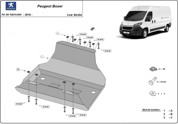 Kryt pod nádrž Peugeot Boxer