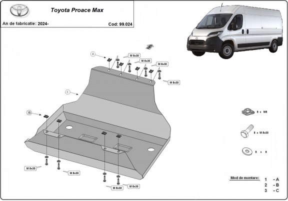 Kryt pod nádrž Toyota Proace Max