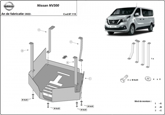 Kryt pod katalyzator/cat lock Nissan NV300