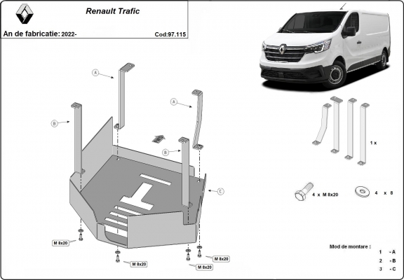 Kryt pod katalyzator/cat lock Renault Trafic