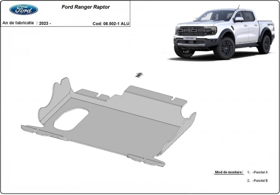 Kryt pod motor hliník Ford Ranger Raptor