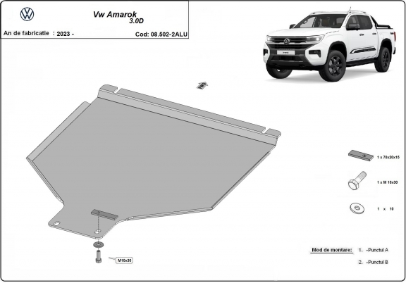Hliník kryt pod převodovka Volkswagen Amarok