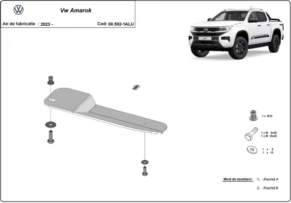 Kryt pod palivový filtr Volkswagen Amarok - Hliník 