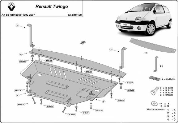 Kryt pod motor Renault Twingo