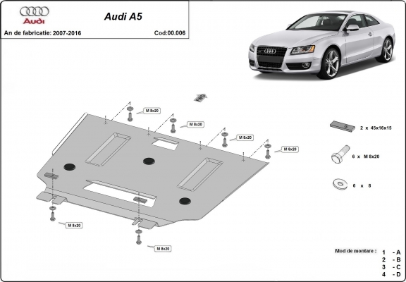 Kryt pod převodovka Audi A5