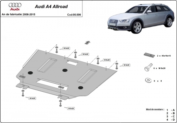 Kryt pod převodovka Audi A4 B8 All Road
