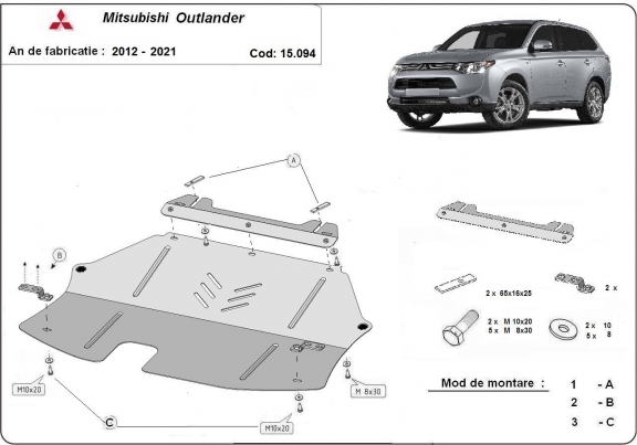 Kryt pod motor Mitsubishi Outlander