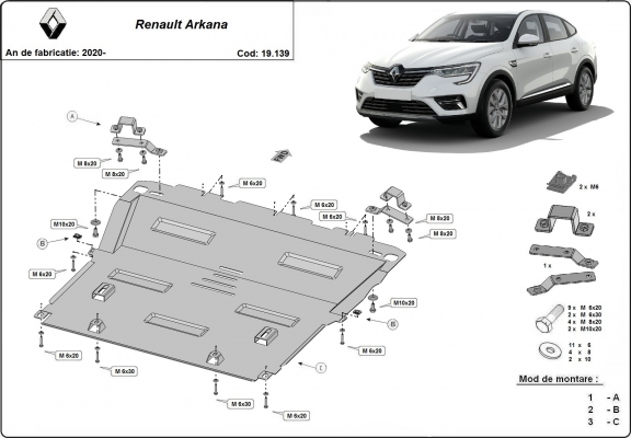 Kryt pod motor Renault Arkana