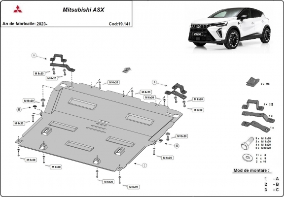 Kryt pod motor Mitsubishi ASX