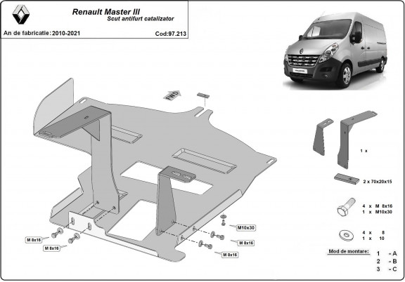 Kryt pod katalyzator/cat lock Renault Master