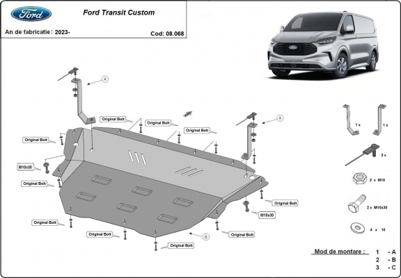 Kryt pod motor Ford Tourneo Custom