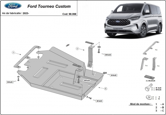 Kryt pod AdBlue Ford Tourneo Custom