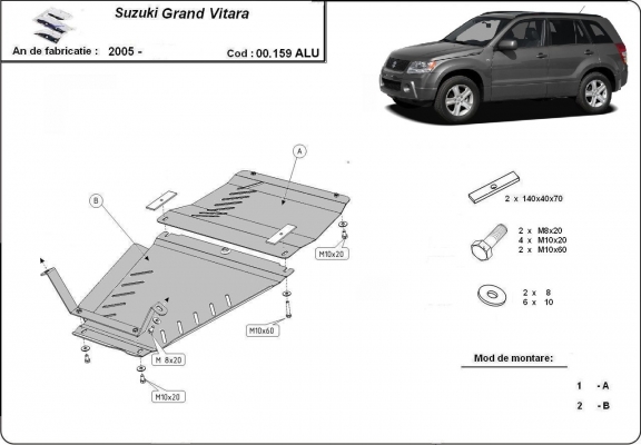 Kryt pod motor Suzuki Grand Vitara - propagační balíček hliník