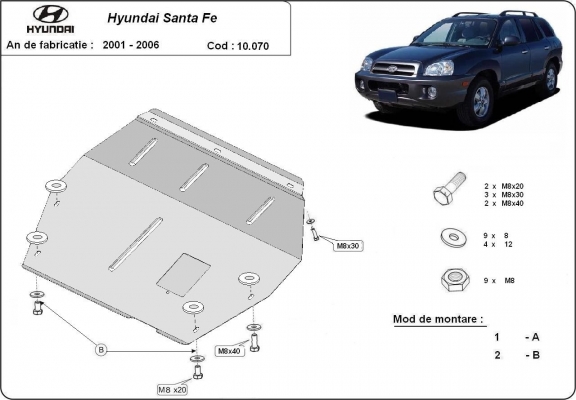 Kryt pod motor Hyundai Santa Fe