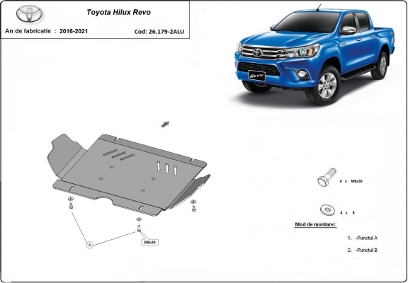 Kryt pod motor hliník Toyota Hilux Revo