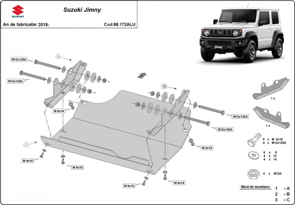 Kryt pod motor Suzuki Jimny - hliník