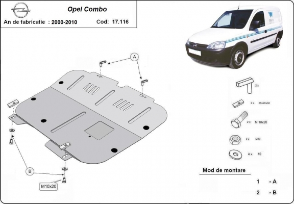 Kryt pod motor Opel Combo C 