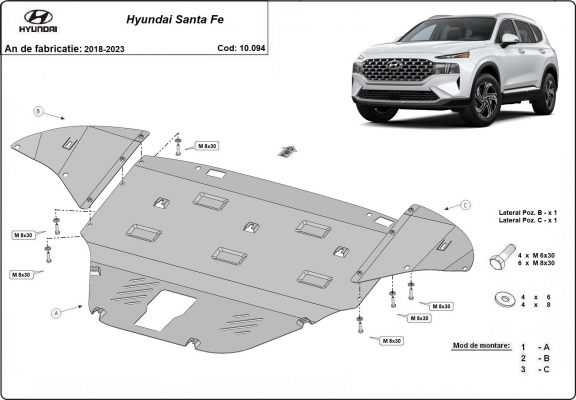Kryt pod motor Hyundai Santa Fe