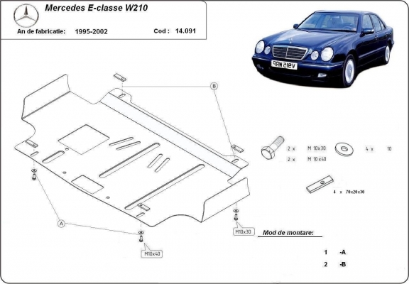 Kryt pod motor Mercedes E-Classe W210