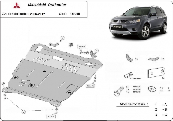 Kryt pod motor Mitsubishi Outlander