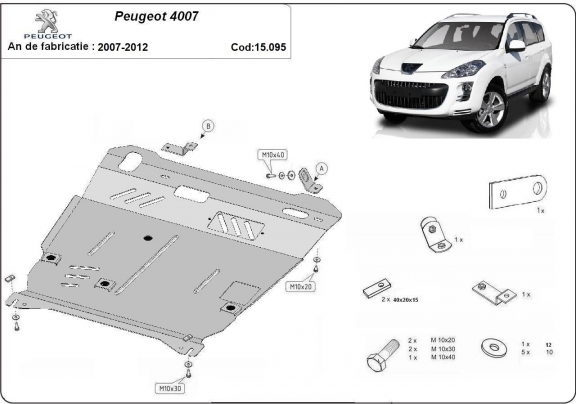 Kryt pod motor Peugeot 4007