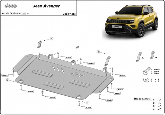 Kryt pod motor Jeep Avenger