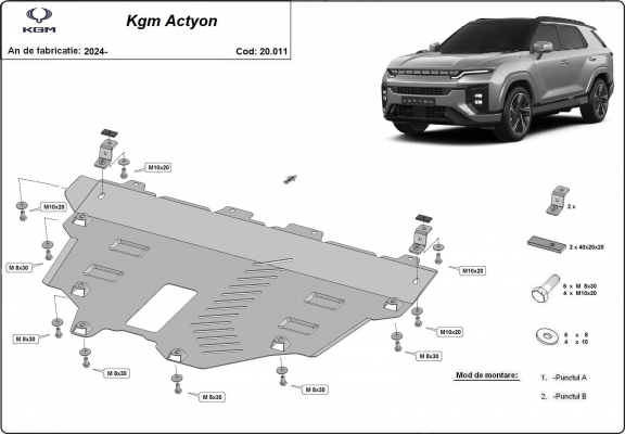 Kryt pod motor KGM Actyon
